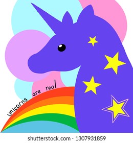 beautiful unicorn with bright background 