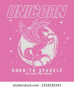 beautiful unicorn with butterfly illustration,vector