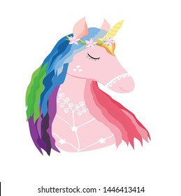 Beautiful Unicorn Design. Colourful vector design. Elegant Unicorn