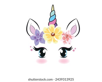 beautiful unicorn for girls in vector