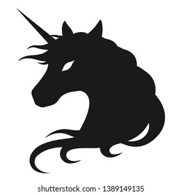 Beautiful Unicorn head silhouette vector use for logo or illustration