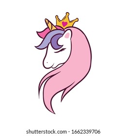 Hermosa ilustración vectorial unicornio