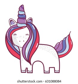 beautiful unicorn with horn and mane long