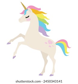 Beautiful  unicorn horse vector cartoon illustration