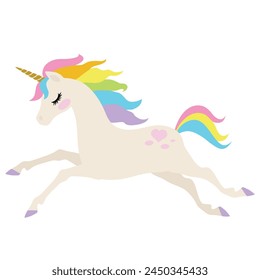 Beautiful  unicorn horse vector cartoon illustration