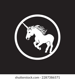 un hermoso icono de unicornio, arte vectorial