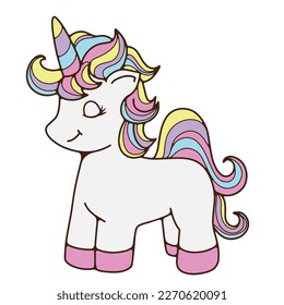 Beautiful unicorn illustration, children's vector. cute hand drawn doodle sweet dreams