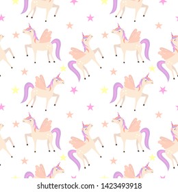 beautiful unicorn illustration in seamless pattern for any projects