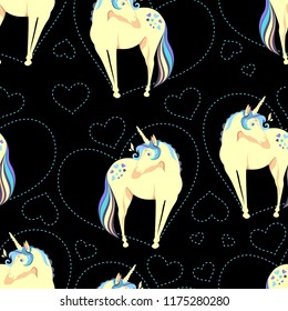 A beautiful unicorn on a black background.