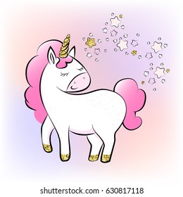 Beautiful Unicorn Pink Hair Isolated On Stock Vector (Royalty Free ...