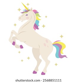 Beautiful unicorn vector cartoon illustration