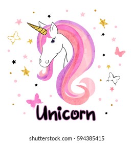 Beautiful unicorn vector illustration. 