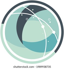 beautiful and unique abstract circle or planet logo