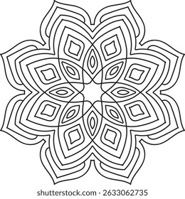 Beautiful and unique balck and white mandala design. Black and white mandala on white background. Vector illustration mandala design.

