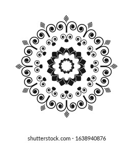 Beautiful unique black mandala  background template vector pattern