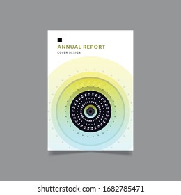 Beautiful unique concept circle shape cover design for annual business report and professional brochure template
