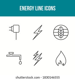 Beautiful Unique Energy Vector Icon Set