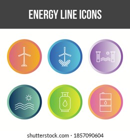 Beautiful Unique Energy Vector Icon Set