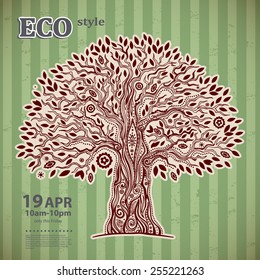 Beautiful Unique ethnic tree of life illustration