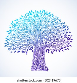 Beautiful Unique ethnic tree of life illustration