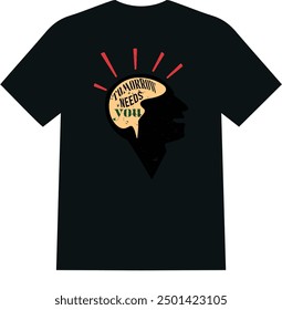 A beautiful and unique eye catching love  mental health men and women T SHIRT for American boys and girls tomorrow needs you 