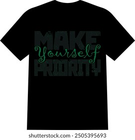 A beautiful and unique eye catching love  mental health men and women T SHIRT for American boys and girls| make yourself priority  