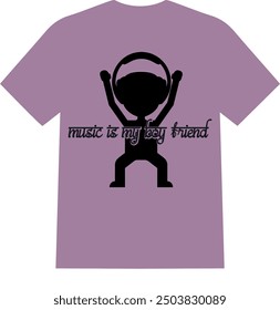 A beautiful and unique eye catching lovely       music lover  men and women T SHIRT for American boys and girls | music is my boy friend 