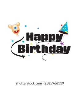 beautiful unique happy birthday title design