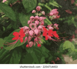 beautiful unique little flower vector illustration watercolor template