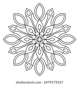 Schönes und einzigartiges Mandala Design für Malbuch, Tattoo und Henna Design, kreative Mandala Art
