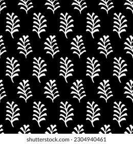 Beautiful unique seamless pattern with golden leaves on a black background. Vintage.