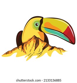 Beautiful and unique toucan bird vector illustration