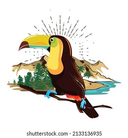 Beautiful and unique toucan bird vector illustration