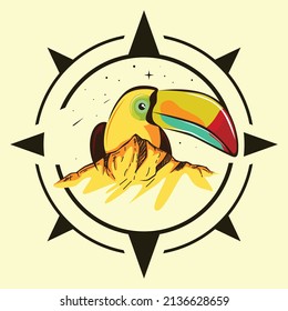 Beautiful and unique toucan bird vector illustration