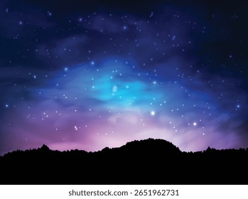 Belo Universo. Fundo espacial com galáxia.
