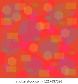beautiful unusual background of geometric shapes red with shades of blue yellow and purple