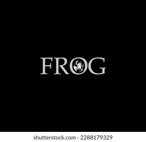 Beautiful and unusual silver frog logo.	