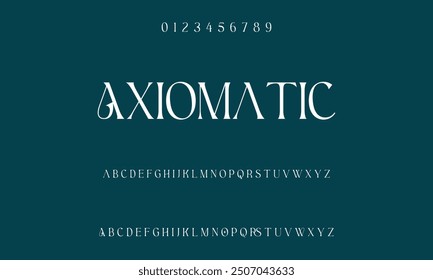 Beautiful Uppercase Font Number and lowercase letters. Traditional Lettering Minimal Style Designs. Modern serif typefaces for typography standard decorative retro idea. vector design