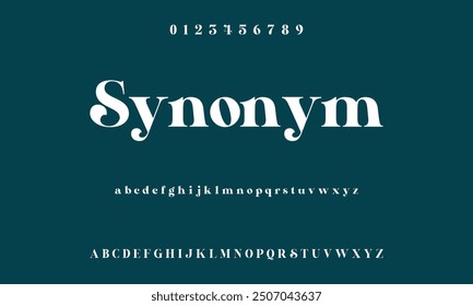 Beautiful Uppercase Font Number and lowercase letters. Traditional Lettering Minimal Style Designs. Modern serif typefaces for typography standard decorative retro idea. vector design