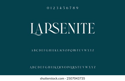 Beautiful Uppercase Font Number and lowercase letters. Traditional Lettering Minimal Style Designs. Modern serif typefaces for typography standard decorative retro idea. vector design