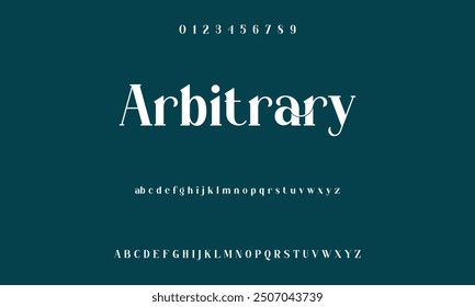 Beautiful Uppercase Font Number and lowercase letters. Traditional Lettering Minimal Style Designs. Modern serif typefaces for typography standard decorative retro idea. vector design
