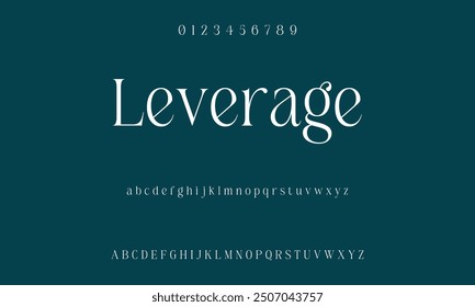 Beautiful Uppercase Font Number and lowercase letters. Traditional Lettering Minimal Style Designs. Modern serif typefaces for typography standard decorative retro idea. vector design