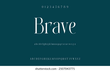 Beautiful Uppercase Font Number and lowercase letters. Traditional Lettering Minimal Style Designs. Modern serif typefaces for typography standard decorative retro idea. vector design