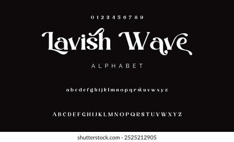 Beautiful Uppercase Font Number and lowercase letters. Traditional Lettering Minimal Style Designs. Modern serif typefaces for typography standard decorative retro idea. vector design