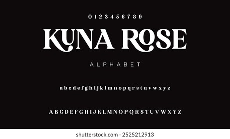 Beautiful Uppercase Font Number and lowercase letters. Traditional Lettering Minimal Style Designs. Modern serif typefaces for typography standard decorative retro idea. vector design