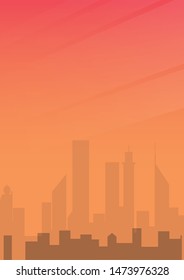 Beautiful Urban City Landscape with sunset sky