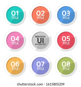 Beautiful user interface button set created for designers in the design of all kinds of works. Beautiful and modern Button which can be used in many purposes. Eps10 vector.