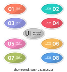 Beautiful user interface button set created for designers in the design of all kinds of works. Beautiful and modern Button which can be used in many purposes. Eps10 vector.