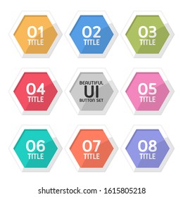 Beautiful user interface button set created for designers in the design of all kinds of works. Beautiful and modern Button which can be used in many purposes. Eps10 vector.