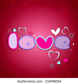Beautiful valentine background with creative text love. EPS 10.